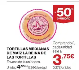 Supercor Tortillas medianas de maíz la reina de las tortillas oferta