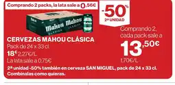 Supercor MAHOU CLÁSICA Cervezas oferta