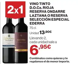 Supercor Vino tinto d.o.ca. rioja reserva ondarre laztana o reserva selección especial ederra oferta