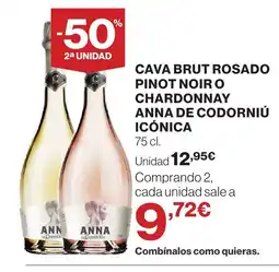 Supercor Cava brut rosado pinot noir o chardonnay anna de codorniú icónica oferta