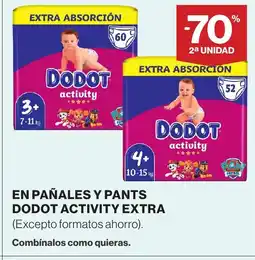 Supercor En pañales y pants dodot activity extra oferta