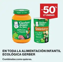 Supercor GERBER En toda la alimentación infantil ecológica oferta