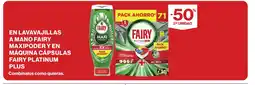 Supercor En lavavajillas a mano fairy maxipoder y en máquina cápsulas fairy platinum oferta