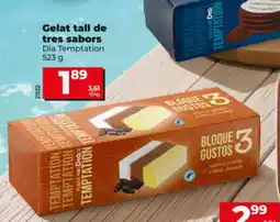 Maxi Dia DIA TEMPTATION Gelat tall de tres sabors oferta