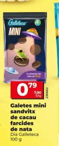 Maxi Dia DIA GALLETECA Galetes mini sandvitx de cacau farcides de nata oferta
