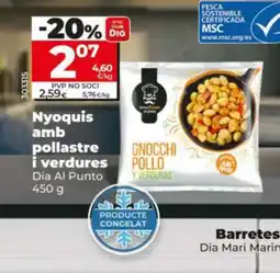 Maxi Dia DIA AL PUNTO Nyoquis amb pollastre i verdures oferta