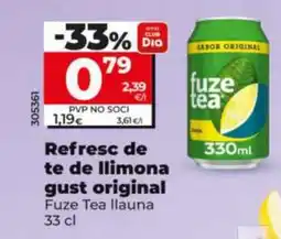 Maxi Dia FUZE TEA Refresc de te de llimona gust original oferta