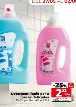 Maxi Dia DIA SUPER PACO Detergent líquid per a peces delicades oferta