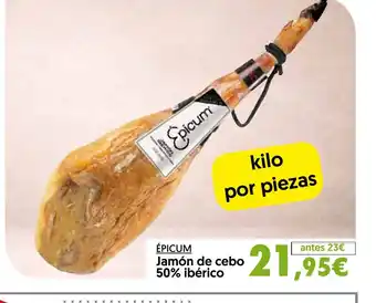 Hiper Usera ÉPICUM Jamón de cebo 50% ibérico oferta