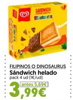 Hiper Usera FILIPINOS O DINOSAURUS Sándwich helado oferta