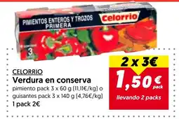 Hiper Usera CELORRIO Verdura en conserva oferta