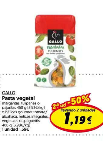 Hiper Usera GALLO Pasta vegetal oferta