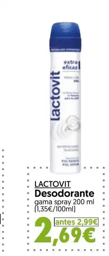 Hiper Usera LACTOVIT Desodorante gama spray oferta