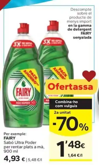 Caprabo FAIRY Sabó Ultra Poder per rentar plats a mà oferta