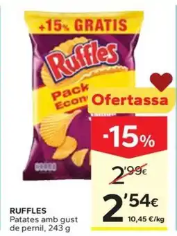 Caprabo RUFFLES Patates amb gust de pernil oferta