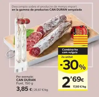 Caprabo CAN DURAN Fuet oferta