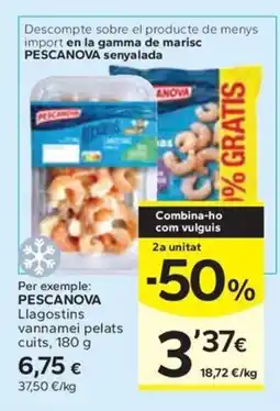 Caprabo PESCANOVA Llagostins vannamei pelats cuits oferta