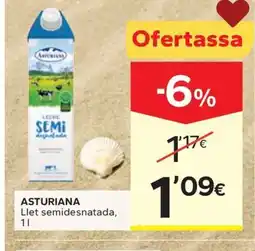Caprabo ASTURIANA Llet semidesnatada oferta