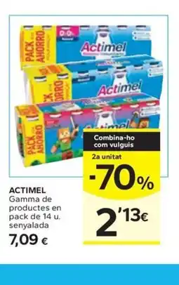 Caprabo ACTIMEL Gamma de productes en pack de 14 u oferta