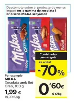 Caprabo MILKA Xocolata amb llet Oreo oferta