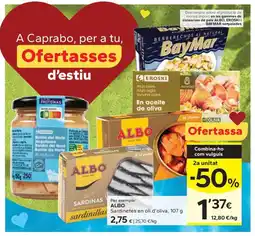 Caprabo ALBOSardinetes en oli d'oliva oferta