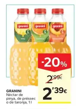 Caprabo GRANINI Néctar de pinya, de préssec o de taronja oferta