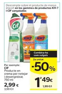 Caprabo CIF Producte en crema per netejar i desengreixar oferta