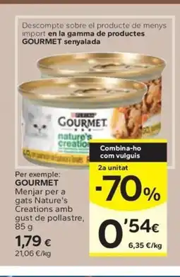 Caprabo GOURMET Menjar per a gats Nature's Creations amb gust de pollastre oferta