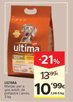 Caprabo ULTIMA Menjar per a gos adult, de pollastre i arròs oferta