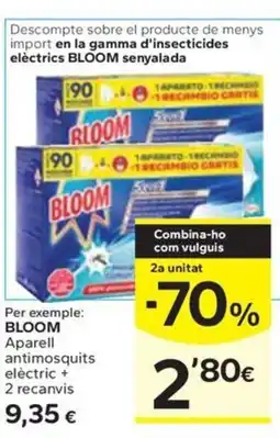 Caprabo BLOOM Aparell antimosquits elèctric + 2 recanvis oferta