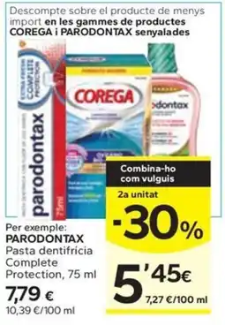 Caprabo PARODONTAX Pasta dentifricia Complete Protection oferta