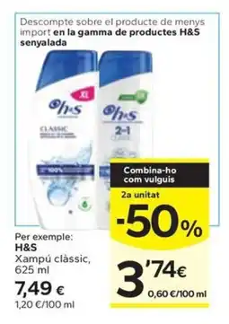 Caprabo H&S Xampú clàssic oferta