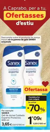 Caprabo SANEX Gel de dutxa Cuidado Experto Protector oferta