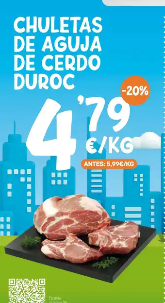 Chuletas de aguja de cerdo duroc