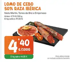 AhorraMas Lomo de cebo 50% raza ibérica oferta