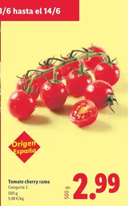 Lidl Tomate cherry rama oferta