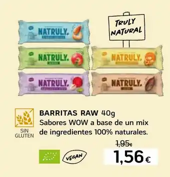 HiperDino Barritas raw natruly 40 g oferta