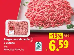 Lidl Burger meat de cerdo y vacuno oferta