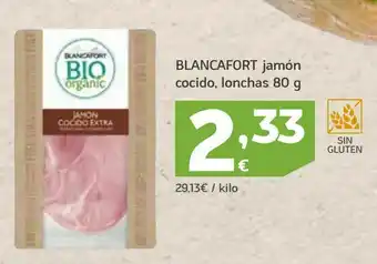 HiperDino Jamón cocido, lonchas 80 g blancafort oferta