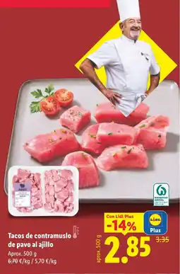 Lidl Tacos de contramuslo de pavo al ajillo oferta