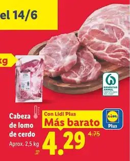 Lidl Cabeza de lomo de cerdo oferta