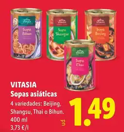 Lidl VITASIA Sopas asiáticas oferta
