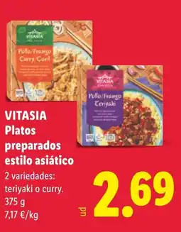 Lidl VITASIA Platos preparados estilo asiático oferta