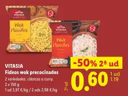 Lidl VITASIA Fideos wok precocinados oferta