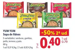 Lidl YUM YUM Sopa de fideos oferta