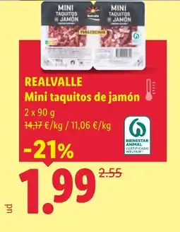 Lidl REALVALLE Mini taquitos de jamón oferta