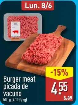 ALDI Burger meat picada de vacuno oferta
