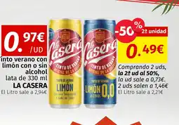 Maskom Supermercados LA CASERA Tinto verano con limón con o sin alcohol oferta