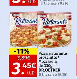 Maskom Supermercados DR.OETKER Pizza ristorante prosciutto/ Mozzarela oferta
