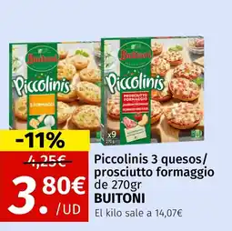 Maskom Supermercados BUITONI Piccolinis 3 quesos/ prosciutto formaggio oferta
